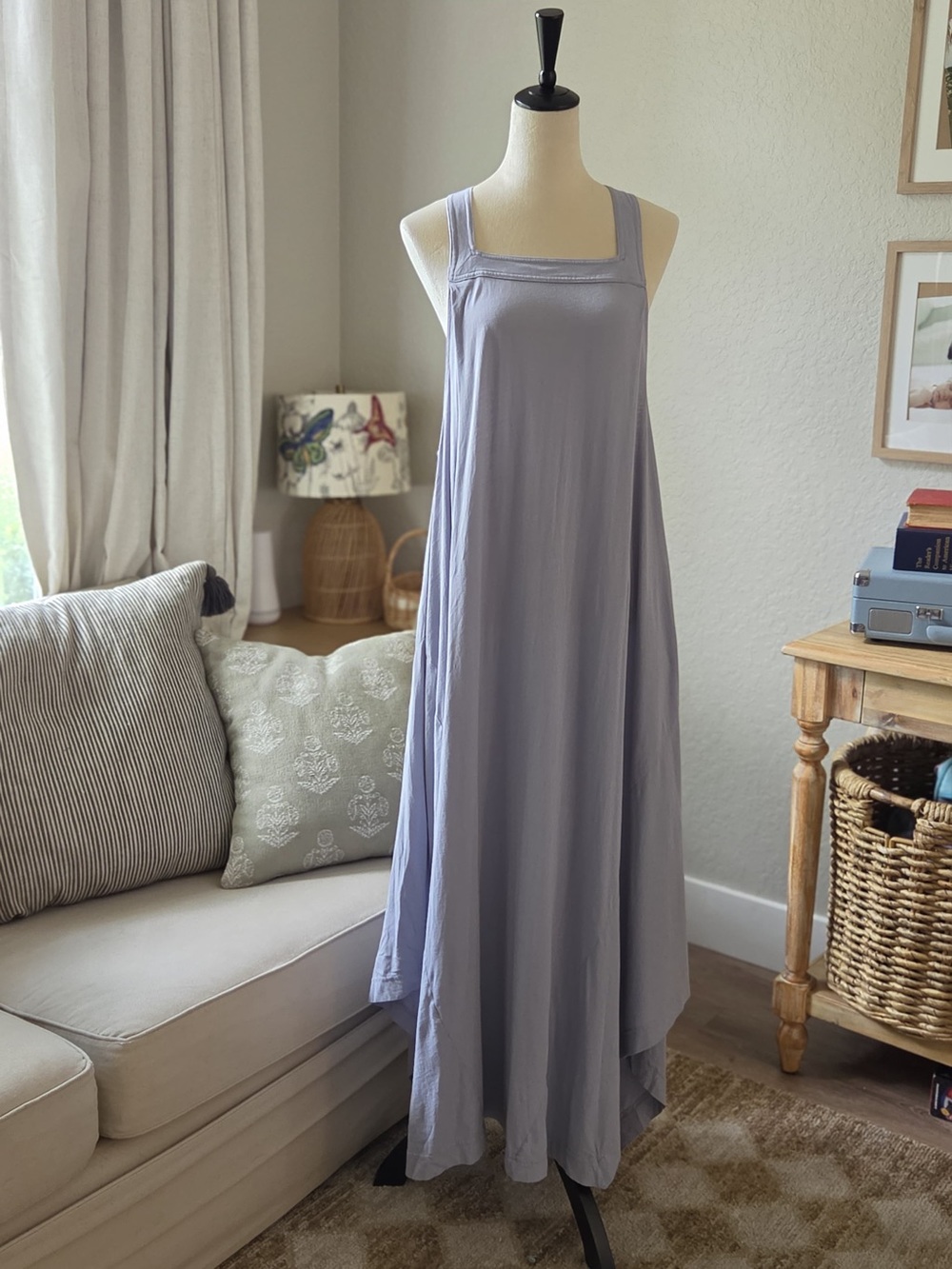 Free People Lavender Square-Neck Maxi Dress